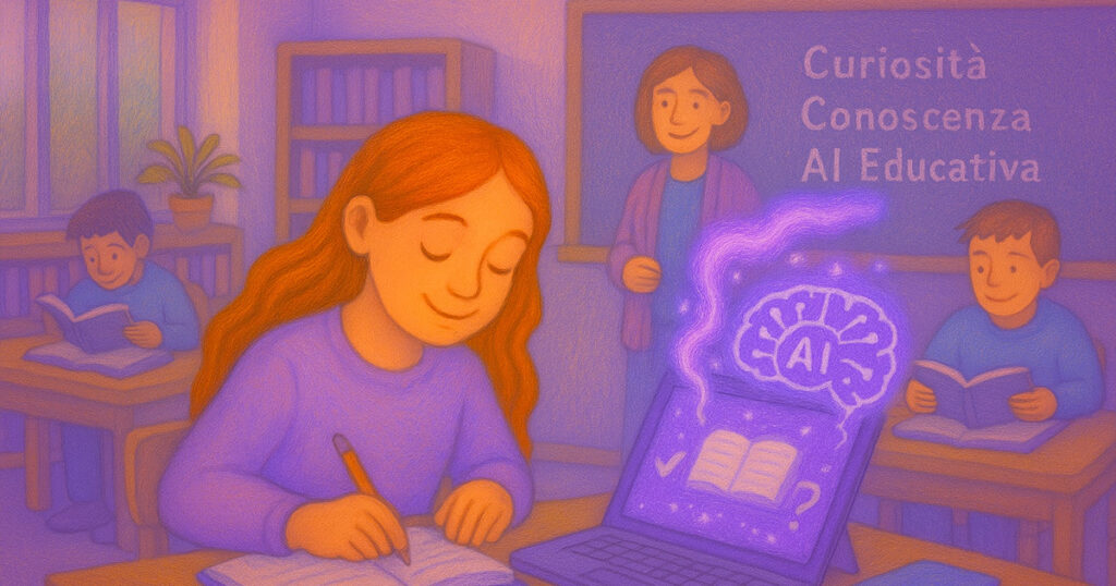 Studente tra IA e carta e penna