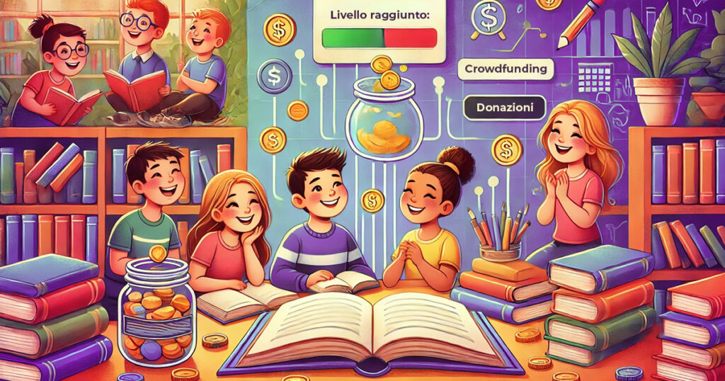 Studenti felici per crowdfunding biblioteca scolastica